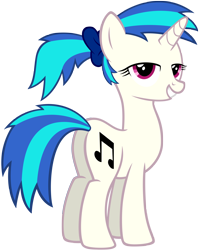Size: 3000x3760 | Tagged: safe, artist:scourge707, character:dj pon-3, character:vinyl scratch, species:pony, species:unicorn, alternate hairstyle, butt, cutie mark, female, hooves, horn, mare, plot, ponytail, simple background, smiling, solo, teeth, transparent background, vector