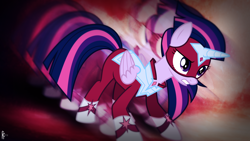 Size: 3840x2160 | Tagged: dead source, safe, artist:mamandil, artist:robertco0per, edit, character:masked matter-horn, character:twilight sparkle, character:twilight sparkle (alicorn), species:alicorn, species:pony, episode:power ponies, g4, my little pony: friendship is magic, female, fierce, mare, mask, vector, wallpaper, wallpaper edit