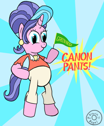 Size: 1000x1200 | Tagged: safe, artist:flavinbagel, character:cookie crumbles, species:pony, bipedal, clothing, pants, solo