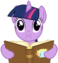 Size: 4000x4320 | Tagged: safe, artist:lahirien, character:twilight sparkle, absurd resolution, book, female, looking at you, shocked, simple background, solo, transparent background, vector