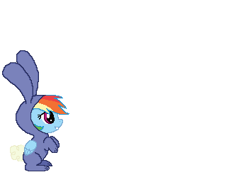 Size: 350x250 | Tagged: safe, artist:tomdantherock, character:rainbow dash, animated, bunny costume, clothing, female, filly, filly rainbow dash, simple background, solo, transparent background, younger