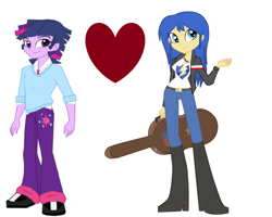 Size: 1762x1409 | Tagged: safe, artist:t-mack56, character:flash sentry, character:twilight sparkle, oc:dusk shine, ship:flashlight, my little pony:equestria girls, duskflare, equestria guys, female, flare warden, male, rule 63, shipping, straight