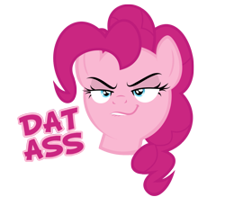 Size: 1623x1422 | Tagged: safe, artist:flare-chaser, character:pinkie pie, dat butt, eyeshadow, female, lip bite, simple background, solo, transparent background, vector, vulgar