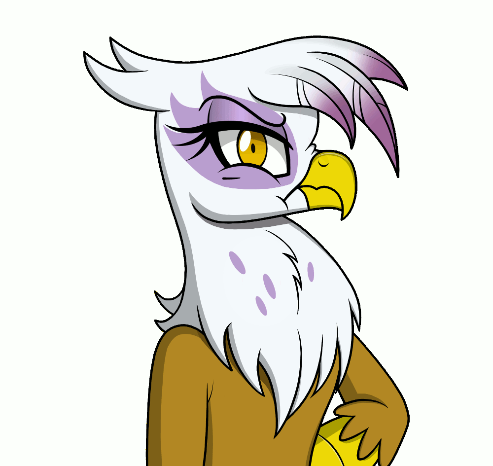 Size: 1000x945 | Tagged: safe, artist:drako1997, character:gilda, species:griffon, animated, female, middle finger, solo, vulgar