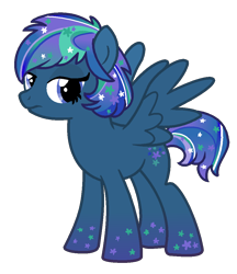 Size: 892x1032 | Tagged: safe, artist:monkfishyadopts, oc, oc only, oc:starshell shine, gradient hair, gradient hooves, solo, stars, universe pony