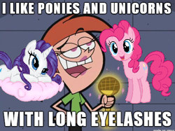 Size: 500x374 | Tagged: safe, artist:spier17, edit, character:pinkie pie, character:rarity, image macro, meme, quote, the fairly oddparents