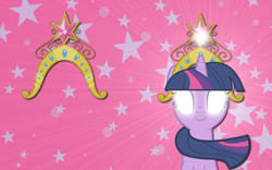 Size: 2560x1600 | Tagged: safe, artist:alicehumansacrifice0, artist:pageturner1988, character:twilight sparkle, big crown thingy, female, glowing eyes, solo, the elements in action, vector, wallpaper
