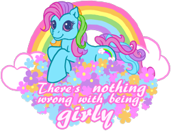 Size: 1362x1038 | Tagged: safe, artist:anscathmarcach, character:rainbow dash, character:rainbow dash (g3), g3, female, feminist ponies, mouthpiece, positive ponies, solo, subversive kawaii