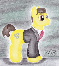 Size: 1024x1131 | Tagged: safe, artist:thechrispony, oc, oc only, oc:mr. horse, fallout equestria, fallout equestria: project horizons, traditional art