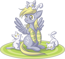 Size: 900x826 | Tagged: safe, artist:xkappax, character:derpy hooves, species:pegasus, species:pony, blep, cat, clothing, female, mare, socks, striped socks, tongue out