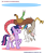 Size: 1760x2075 | Tagged: safe, artist:greenlinzerd, character:discord, character:twilight sparkle, oc:dusk shine, oc:eris, ship:discolight, abstract background, boop, duskeris, eye contact, female, floating, male, rule 63, scrunchy face, shipping, simple background, straight, tail seduce, transparent background, upside down