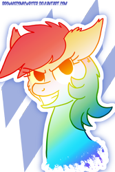 Size: 2500x3750 | Tagged: safe, artist:greenlinzerd, character:rainbow dash, abstract background, ear fluff, female, floppy ears, paint splatter, simple background, smiling, solo, transparent background