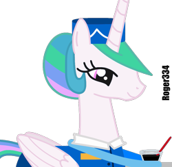 Size: 971x949 | Tagged: safe, artist:roger334, character:princess celestia, species:pony, ponyscape, classy, female, flight attendant, mare, simple background, solo, transparent background, vector