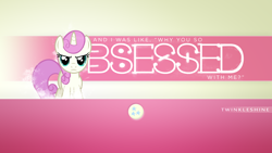 Size: 1920x1080 | Tagged: safe, artist:adrianimpalamata, artist:likonan, character:twinkleshine, species:alicorn, species:pony, g4, female, looking at you, lyrics, mare, mariah carey, obsessed, solo, song reference, tired of your shit, vector, wallpaper