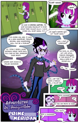 Size: 1221x1920 | Tagged: safe, artist:violetclm, character:mystery mint, my little pony:equestria girls, background human, canterlot high, clothing, comic, crossover, equestria girls-ified, eridan ampora, homestuck, keyhole turtleneck, open-chest sweater, prime meridan, scarf, sweater, turtleneck