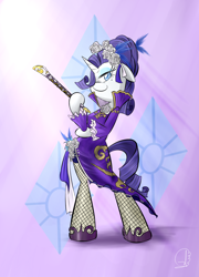 Size: 1080x1500 | Tagged: safe, artist:phuocthiencreation, character:rarity, species:pony, bipedal, crossover, dynasty warriors, fabulous, female, fishnets, flute, musical instrument, solo, wei, zhenji