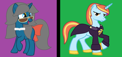 Size: 1849x871 | Tagged: safe, artist:t-mack56, base used, character:fashion plate, character:sassy saddles, episode:canterlot boutique, g4, my little pony: friendship is magic, fashion forward, rule 63, savvy stirrups