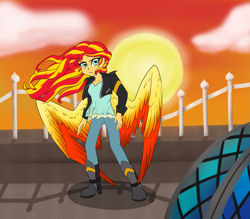 Size: 2755x2413 | Tagged: safe, artist:catlover1672, character:sunset shimmer, my little pony:equestria girls, female, solo, sunset phoenix, winged humanization, wings