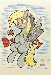 Size: 707x1024 | Tagged: safe, artist:doubt, character:derpy hooves, species:pegasus, species:pony, female, mare, solo