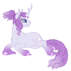 Size: 700x700 | Tagged: safe, artist:darkodraco, character:tree of harmony, oc, oc only, oc:harmony (heilos), species:classical unicorn, cloven hooves, flower, flower in hair, leonine tail, ponified, solo, tree of harmony, unshorn fetlocks