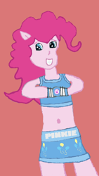 Size: 424x750 | Tagged: safe, artist:shafty817, character:pinkie pie, my little pony:equestria girls, spoiler:the accompanied, clothing, exeron fighters, pony ears, quality, skirt