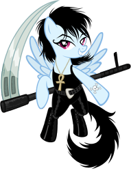 Size: 7650x10000 | Tagged: safe, artist:tygerbug, character:rainbow dash, species:pony, absurd resolution, comic, crossover, dc comics, death of the endless, graphic novel, neil gaiman, ponified, scythe, simple background, the sandman (comic), transparent background