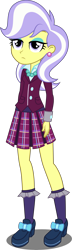 Size: 2500x8702 | Tagged: safe, artist:xebck, character:upper crust, equestria girls:friendship games, g4, my little pony: equestria girls, my little pony:equestria girls, absurd resolution, clothing, crystal prep academy, crystal prep academy uniform, crystal prep shadowbolts, ear piercing, earring, female, high heels, jewelry, necklace, piercing, pleated skirt, school uniform, shoes, simple background, skirt, skunk stripe, socks, solo, transparent background, vector