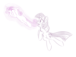 Size: 900x680 | Tagged: safe, artist:jessy, character:sweetie belle, character:twilight sparkle, magic, sketch