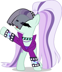 Size: 3470x4000 | Tagged: safe, artist:xebck, character:coloratura, character:countess coloratura, episode:the mane attraction, g4, my little pony: friendship is magic, absurd resolution, bracelet, clothing, eyes closed, female, ponytail, raised hoof, simple background, singing, solo, that was fast, transparent background, vector