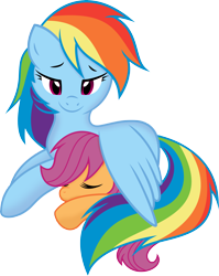 Size: 6102x7651 | Tagged: safe, artist:jessy, artist:tim015, character:rainbow dash, character:scootaloo, species:pegasus, species:pony, absurd resolution, cute, cutealoo, dashabetes, eyes closed, female, filly, mare, scootalove, simple background, sleeping, smiling, transparent background, wing blanket