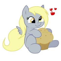 Size: 7500x7500 | Tagged: safe, artist:joey darkmeat, artist:mamandil, character:derpy hooves, absurd resolution, cute, derpabetes, female, filly, heart, muffin, solo, that pony sure does love muffins, young
