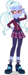 Size: 1890x5000 | Tagged: safe, artist:xebck, character:sugarcoat, equestria girls:friendship games, g4, my little pony: equestria girls, my little pony:equestria girls, .svg available, absurd resolution, clothing, crystal prep academy, crystal prep academy uniform, female, glasses, hairclip, high heels, leggings, pigtails, plaid skirt, pleated skirt, school uniform, shoes, simple background, skirt, socks, solo, transparent background, vector