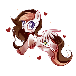 Size: 1000x1000 | Tagged: safe, artist:ipun, oc, oc only, oc:sweet lullaby, parent:doctor whooves, parent:roseluck, parents:doctorrose, species:pegasus, species:pony, blushing, female, heart, heart eyes, mare, offspring, open mouth, simple background, solo, transparent background, wingding eyes