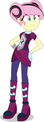 Size: 1799x5000 | Tagged: safe, artist:xebck, character:fluttershy, equestria girls:friendship games, g4, my little pony: equestria girls, my little pony:equestria girls, absurd resolution, alternate hairstyle, alternate universe, archery, archery clothes, crystal prep academy, crystal prep shadowbolts, female, hand on hip, simple background, smug, smugshy, solo, transparent background, vector
