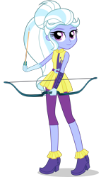 Size: 2868x5000 | Tagged: safe, artist:xebck, character:sugarcoat, equestria girls:friendship games, g4, my little pony: equestria girls, my little pony:equestria girls, alternate costumes, alternate hairstyle, alternate universe, archery, arrow, bow (weapon), bow and arrow, female, looking at you, ponytail, simple background, smiling, solo, transparent background, vector