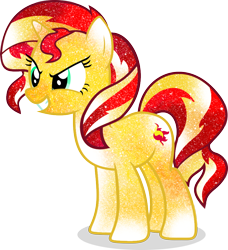 Size: 854x935 | Tagged: safe, artist:digiradiance, artist:vector-brony, character:sunset shimmer, species:pony, species:unicorn, female, galaxy, simple background, solo, transparent background, vector
