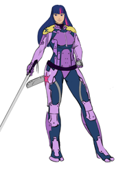 Size: 858x1271 | Tagged: safe, artist:eve-ashgrove, character:twilight sparkle, species:human, clothing, cosplay, costume, crossover, cyborg, female, humanized, metal gear, metal gear rising, raiden, solo, sword, twaiden, weapon