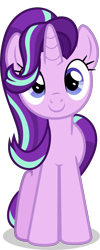 Size: 1992x5000 | Tagged: dead source, safe, artist:xebck, character:starlight glimmer, species:pony, species:unicorn, cute, female, front view, glimmerbetes, looking at you, mare, new hairstyle, simple background, smiling, solo, transparent background, vector