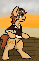 Size: 782x1235 | Tagged: safe, artist:coatieyay, oc, oc only, oc:copper wings, species:pony, bipedal, solo, standing