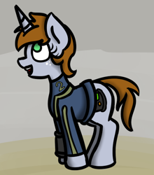 Size: 450x512 | Tagged: safe, artist:coatieyay, oc, oc only, oc:littlepip, species:pony, species:unicorn, fallout equestria, cute, fanfic, fanfic art, female, freckles, mare, pipbuck, solo, vault suit