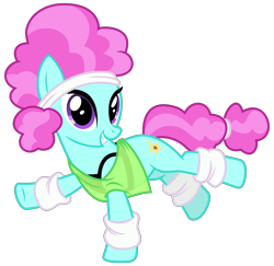 Size: 2880x2800 | Tagged: safe, artist:cheezedoodle96, species:pony, episode:the saddle row review, g4, my little pony: friendship is magic, .svg available, black underwear, bra, bra on pony, clothing, dancing, female, flashdancer, headband, inkscape, leg warmers, looking at you, mare, see-through, simple background, solo, svg, transparent background, underwear, vector