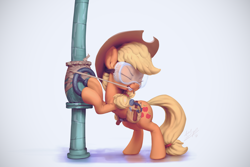 Size: 1920x1280 | Tagged: safe, artist:assasinmonkey, character:applejack, species:pony, episode:applejack's day off, bipedal, clothing, cowboy hat, eyes closed, female, goggles, hammer, hat, mouth hold, painting, pipe (plumbing), repairing, safety goggles, solo, steam, stetson, tape, toolbelt, tools
