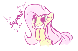 Size: 601x397 | Tagged: safe, artist:jessy, character:fluttershy, cute, shyabetes, squeak, squee