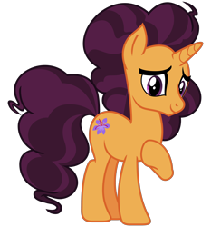 Size: 2800x3000 | Tagged: safe, alternate version, artist:cheezedoodle96, derpibooru original, character:saffron masala, species:pony, species:unicorn, episode:spice up your life, g4, my little pony: friendship is magic, .svg available, female, inkscape, looking at you, mare, missing accessory, raised hoof, simple background, solo, svg, transparent background, vector