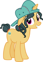 Size: 9000x12920 | Tagged: safe, artist:cheezedoodle96, artist:luckreza8, edit, character:fresh coat, species:pony, episode:spice up your life, g4, my little pony: friendship is magic, .svg available, absurd resolution, backwards ballcap, clothing, cute, female, floppy ears, happy, hat, inkscape, mare, nude edit, simple background, smiling, solo, transparent background, vector, vector edit