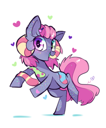 Size: 800x966 | Tagged: safe, artist:ipun, oc, oc only, species:earth pony, species:pony, blushing, clothing, female, heart, heart eyes, mare, open mouth, simple background, socks, solo, white background, wingding eyes