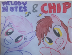 Size: 768x583 | Tagged: safe, artist:toyminator900, oc, oc only, oc:chip, oc:melody notes, species:pegasus, species:pony, duo, looking at you