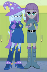 Size: 2928x4464 | Tagged: safe, artist:themexicanpunisher, character:maud pie, character:trixie, ship:mauxie, my little pony:equestria girls, female, lesbian, shipping