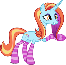 Size: 1024x1007 | Tagged: safe, artist:tabrony23, artist:xebck, character:sassy saddles, species:pony, species:unicorn, clothing, female, simple background, socks, solo, striped socks, transparent background