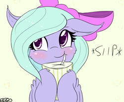 Size: 2000x1639 | Tagged: safe, artist:freefraq, character:flitter, blushing, cute, drinking, female, flitterbetes, floppy ears, freefraq is trying to murder us, simple background, solo